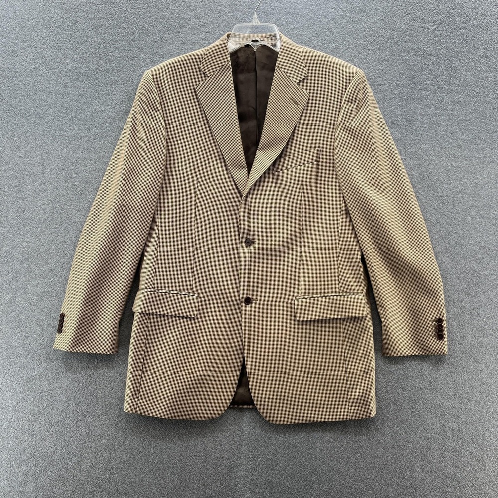 Roberto Zanieri Blazer Mens 42 Brown Silk Wool Check Sport Coat Made In Italy
